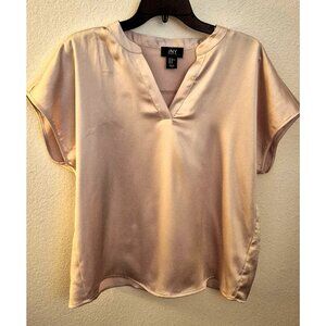 Jones New York Champagne V Neck Pullover Top Size XL EUC